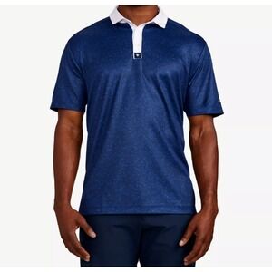 Bad Birdie Golf Polo Shirt Mens XL Blue All Over Print Short Sleeve Collar
